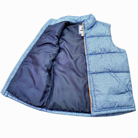 Old Navy Puffer Vest Kids Large 10/12 Blue Full Zip High Neck Winter Warm Cozy - Picture 7 of 10